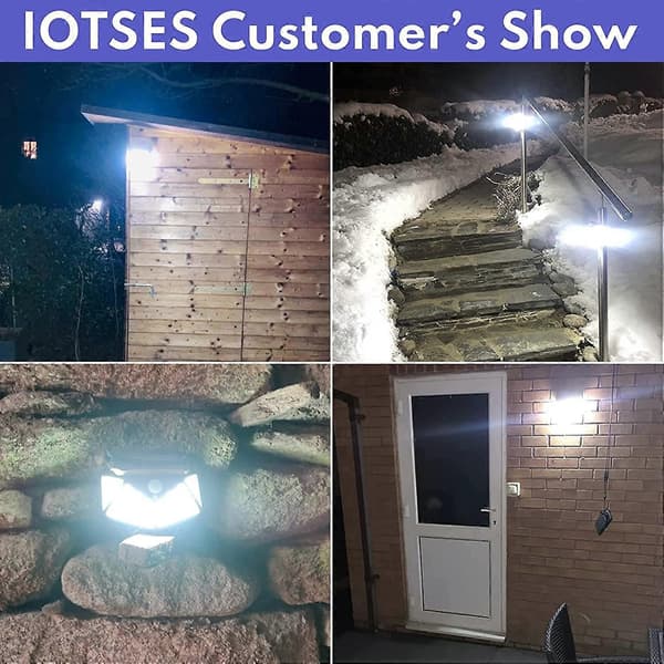 Udendørs solcellelampe IOTSES 100LED 2200mAh 3 tilstande, fire sider 270 bevægelsessensor