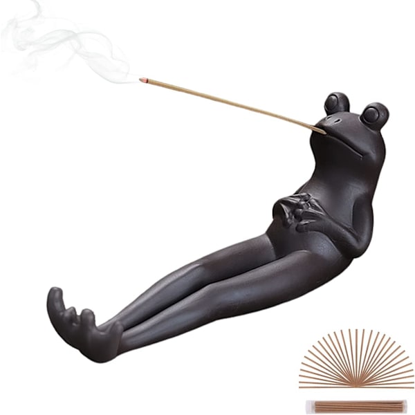 Frø Røgelseholder - Keramisk Røgelsebrænder Askefanger til Aromaterapi/Yoga/Meditation/Hjem Stue Kontor Dekoration