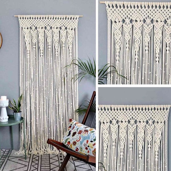 Macrame hængende væg stof tapet Macrame dør hængende Boho vægdekoration
