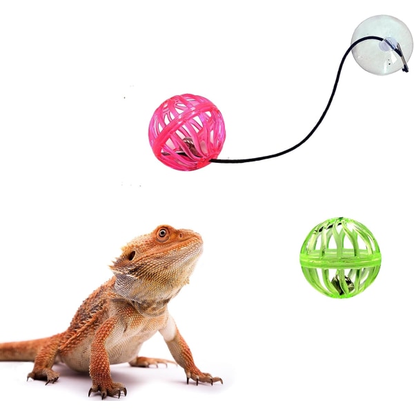 7-pack leksakskringla för skäggagam, reptilödla leksaksboll, slumpmässiga färger