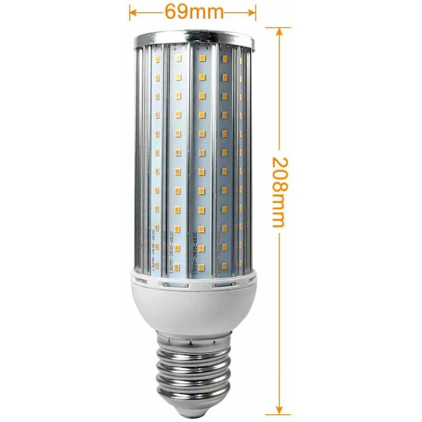 2 stk. E40 50W LED-pære i aluminiumlegering, kølig hvid, 192 x 2835 SMD, AC 110/220V