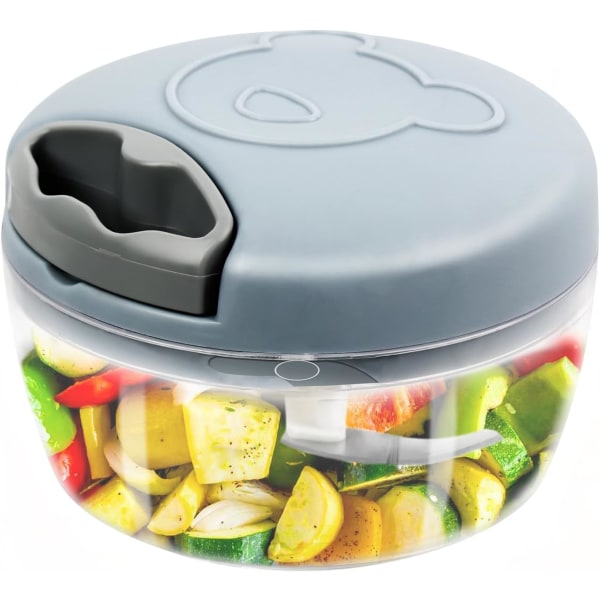 Løkhakker 500 ml - Rustfritt stål - 3 kniver - Manuell multifunksjonshakker