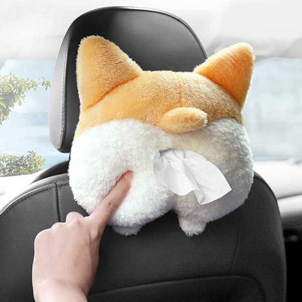 1 stk. Tissue Box Cover Corgi Butt Formet Sjov Blød Kreativ Hængende Pung Opbevaringspose Tissue Box Wrapper