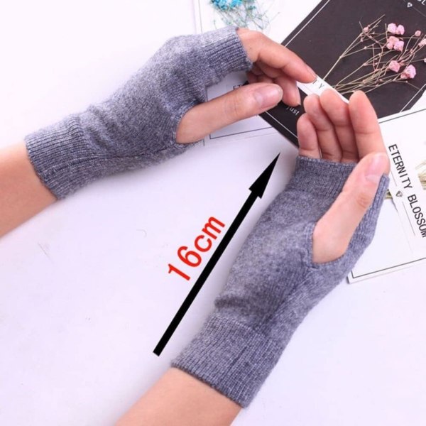 Cashmere Halvfingerlösa tumhål varma handskar för män kvinnor present