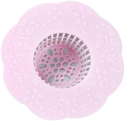 6 stk. blomsterformede afløbsfiltre, afløbsbeskyttere, pink og grøn