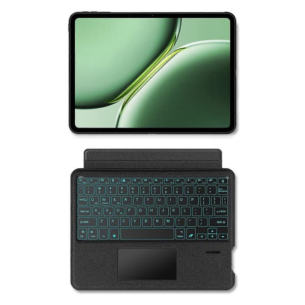 Läderfodral + Bluetooth-tangentbord med bakgrundsbelysning och pekplatta för OnePlus Pad Go