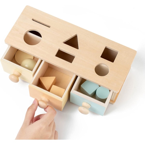 Esinepysyvyyslaatikko, Montessori-muodonlajittelulaatikko, vauvan lelut 6–12 kuukauden ikäisille, Montessori-lelut 1-vuotiaille, vauvan lahjat