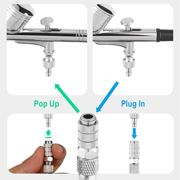 Hurtigkobling for airbrush med 5 hann-koblinger, 1/8 MF