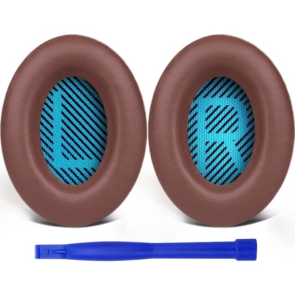 Professionella öronkuddar för Bose hörlurar, Ersättnings öronkuddar för QC35 QC15 QC25 hörselkåpor serien, brun