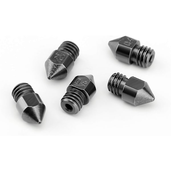 5 kappaleen pakkaus 0,4 mm/1,75 mm suuttimia, korkean lämpötilan kestäviä 3D-tulostussuuttimia MK8:lle, yhteensopiva Makerbot CR-10 Ender 2 3/3pro 5:lle