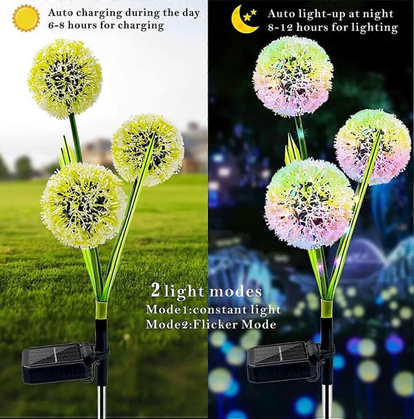 2 kpl 36 LED aurinkopuutarhavaloja