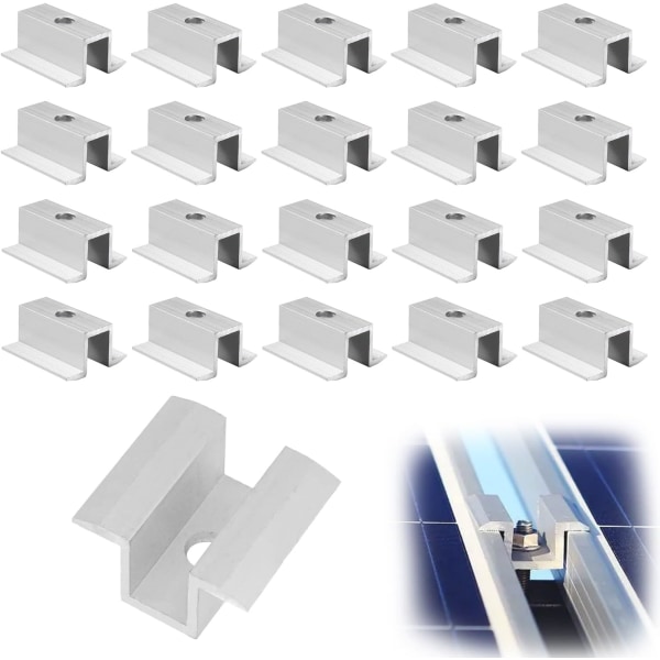 20 stk solcellepanel monteringsbrakett, 8mm fotovoltaisk solcellepanel monteringsbrakett, fotovoltaisk solcellepanel sett, fotovoltaisk panel montering (1)