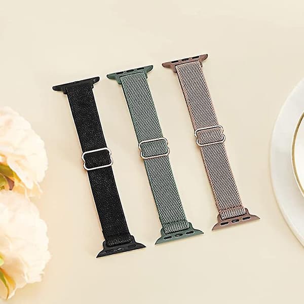 Rem til Apple Watch Band 38 40 41mm Slank Elastisk Loop Nylon Rem Til Iwatch Serie