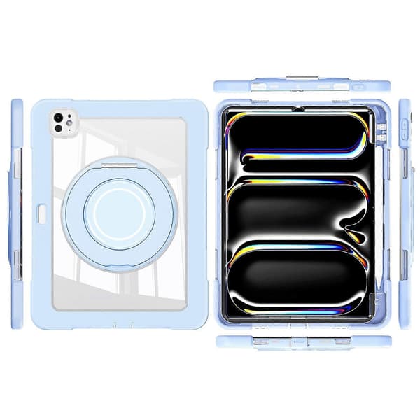 Fodral för iPad Pro 11 (2024) PC+Silikon Anti-Drop Tablet Cover med Vridbart Ställ