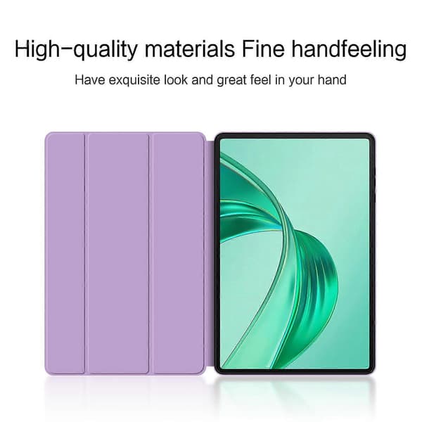 Fodral för Honor Pad X8a PU Läder TPU Baksida Trefaldigt Ställ Tablet Skydd - Lila