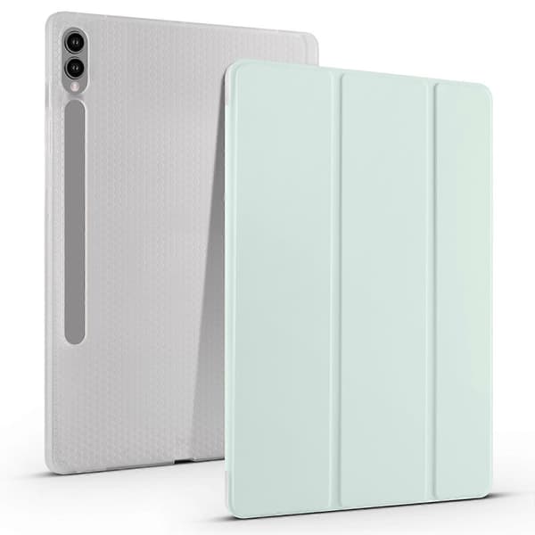 For Samsung Galaxy Tab S10+ Deksel med Penneholder Tri-Fold Stativ Nettbrettdeksel Auto Våkne/Sov
