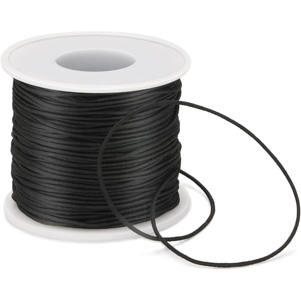 1mm sort elastisk snor, 40m elastisk snor til armbånd, velegnet til DIY smykkefremstilling, halskæde armbånd perlearbejde tråd