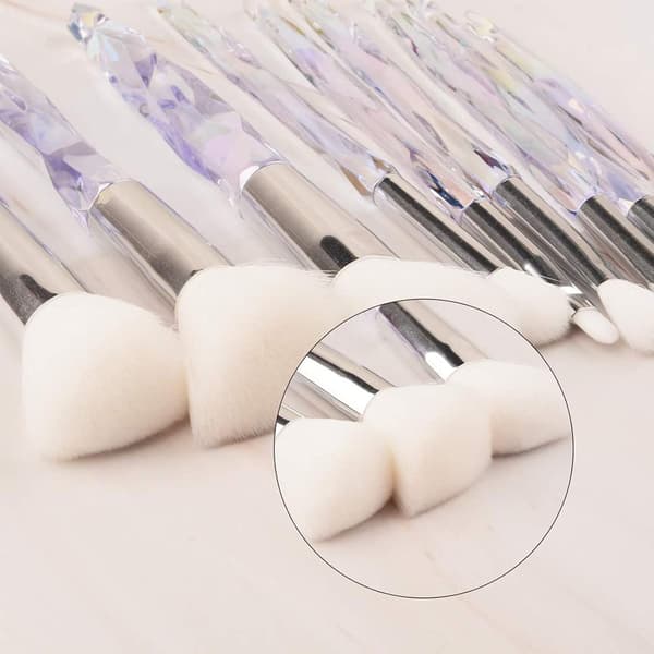 Professionel Makeupbørste 10 stk Bløde Hår Makeupbørster Eyeliner Øjenbryn Lip Contour Blending Brush Set White