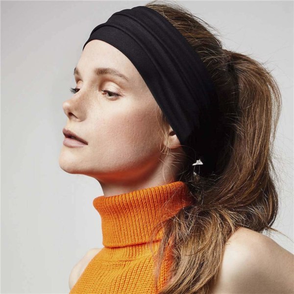 Pannband Cross Head Wrap Bred turban hårband för kvinnor och flickor