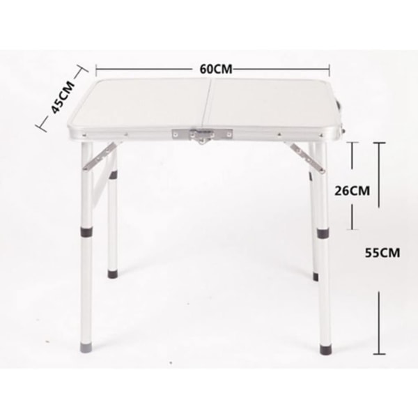 Hopfällbart campingbord i aluminium - hopfällbart picknickbord för inomhus- och utomhusbruk