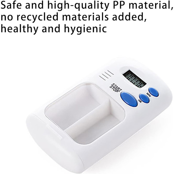 Pillerflaska Timer Cap, Bärbar Elektronisk Digital Pillerlåda Timer med Alarm Smart Pillerfodral Påminnelse med 2 Fack