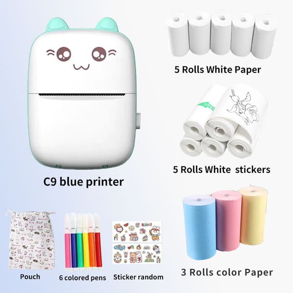 Bærbar Mini Printer - Trådløs Termisk Lommeprinter Med Termopapir