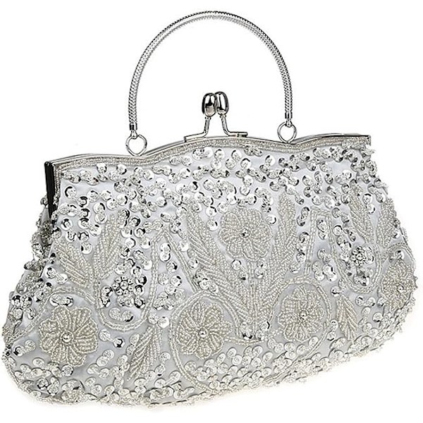 Glittrande Fashion Pärlbroderad Sequin Pärlkoppling för Kvinnor - Vintage Pärlbroderade Aftonväskor, Brudväskor