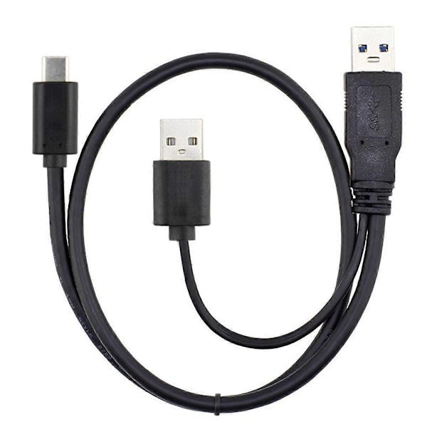CY UC-125 USB Type-C til USB 3.0 Han & USB 2.0 Dobbelt Strøm Data Y Kabel til Laptop & Harddisk