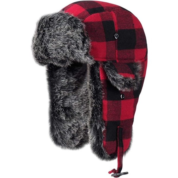 Lattice pilot fur trap cap Ushanka Eskimo Russian bomber cap with ear flaps