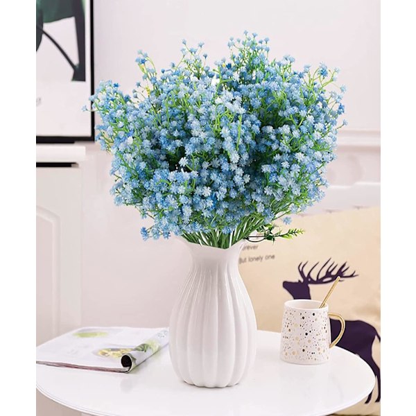 6 stk. kunstige Baby's Breath Gypsophila blomsterbuketter til DIY krans blomsterdekoration light blue