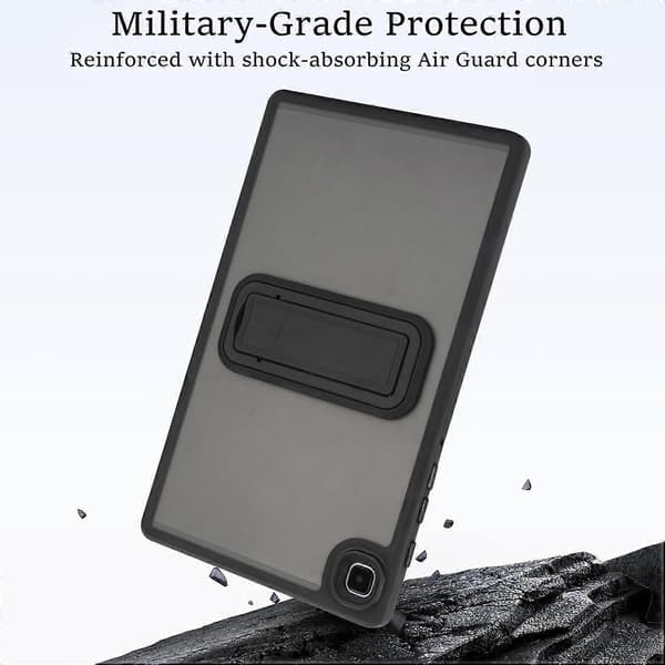 Til Samsung Galaxy Tab A7 Lite 8,7-tommer etui med støttefod TPU+PC Hud-Touch Tablet Cover - Sort