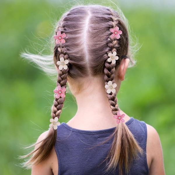 16 st Hårklämmor med Blommor, Kristall Strass Blomma Hårklämma Små Hårklämmor Mini Hårspännen Mode Håraccessoarer