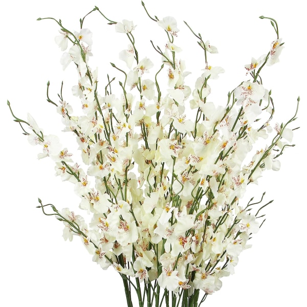 10 stj konstgjorda orkidéer blommor siden falska orkidéer blommor i bulk blommor konstgjorda för bröllop hem kontor dekoration vit