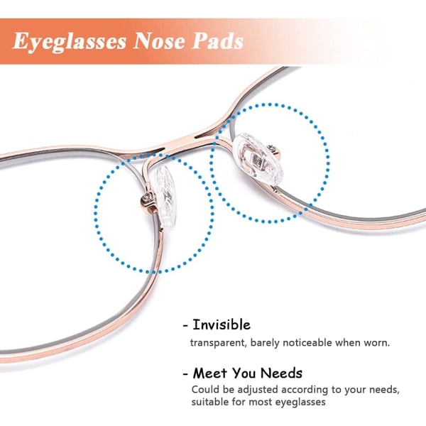 Sæt med næsepuder til briller, 15 styles ultra-bløde PVC næsepuder Anti-slip briller næsepude sortimentssæt