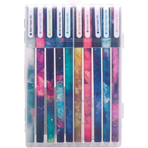 10 kpl söpöjä värikyniä naisille Toshine värikkäät geelivärikynät moniväriset kynät Bullet Journal -kirjoittamiseen Roller Ball -kynät ohuet kärjet E Multicolored