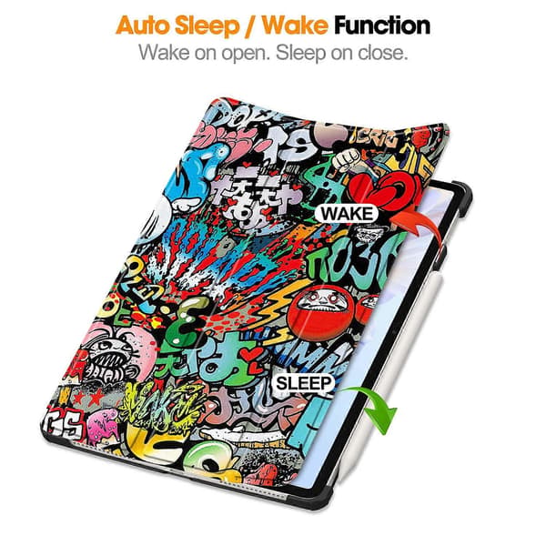 Fodral för Honor Pad V9 Mönstertryck Läderställ Tablet Cover - Graffiti