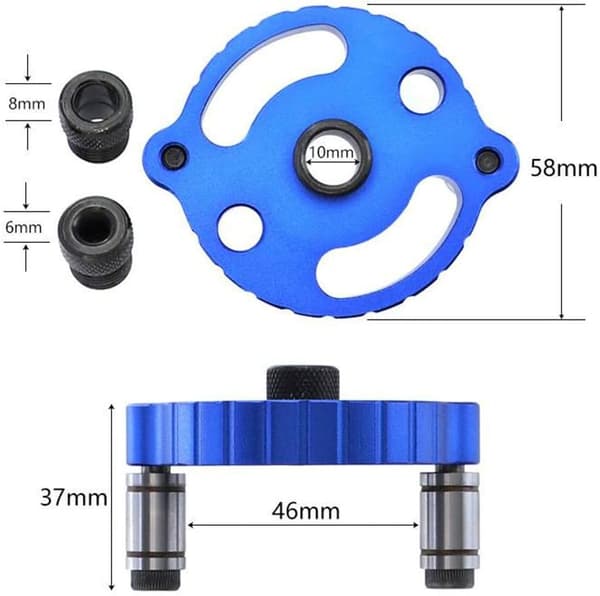 Døvleboringsguide, 2,75 tommer aluminiumslegering 3-huls borbitguide jig positioner locator håndboremaskiner