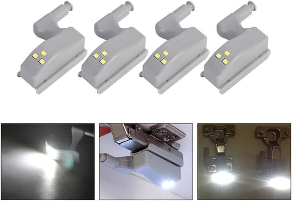 16-pack LED-sensorlampor för skåphingångar för vardagsrum/sovrum/garderob/köksskåp, nattlampa för garderob (varmvit)