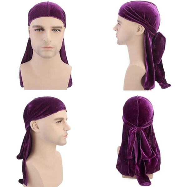 Unisex fløyel og silke Deluxe for 360 Waves hodeplagg lang hale