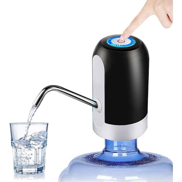 Vattendispenser Elektrisk Portabel USB-laddning Vattenflaskpump (Svart) Black
