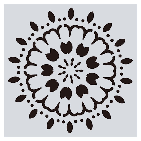 Gjenbrukbare sjablonger - Mandala sjablonger for DIY veggkunst og scrapbooking (16 stk)