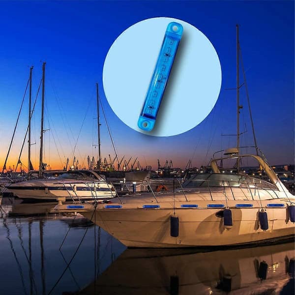 4-pak Marine Navigationslys, Agterlys, Marine LED Lysstrips - Blå