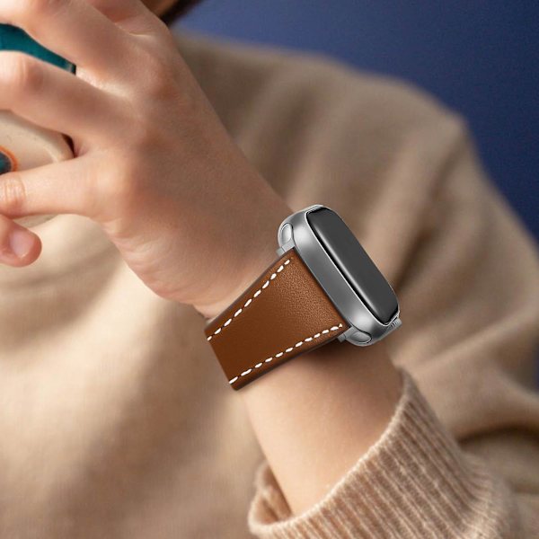 Rem för Apple Watch 42/44/45mm Konstläder Brun