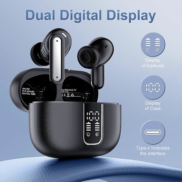 Typ A SP99 Trådlöst Headset Med Digital Display Bluetooth Hörlurar ANC ENC Brusreducering