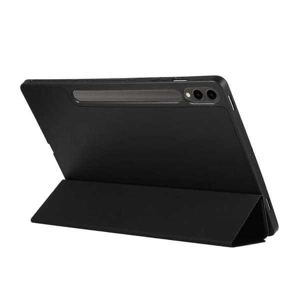 For Samsung Galaxy Tab S10+ Deksel med Pennholder Solid Farge Tri-Fold Stativ PU Lær+Nettbrettdeksel