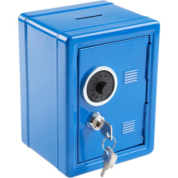 Økonomisk safe, 120 x 105 x 160 mm, blå, 1 stk