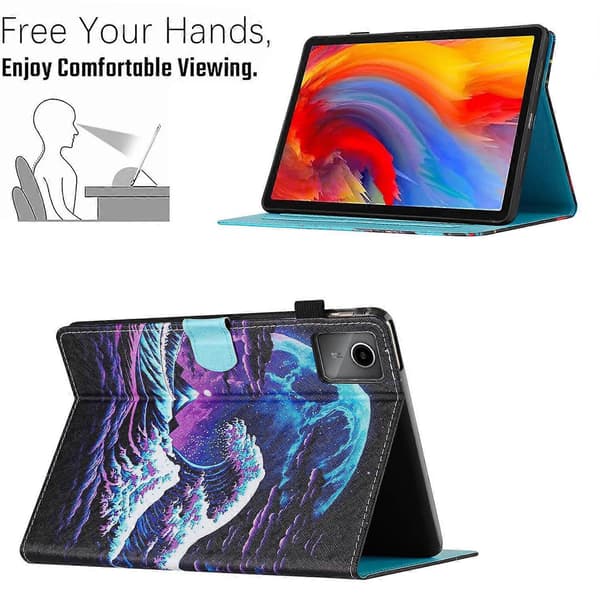 Fodral för Lenovo Tab M11/Xiaoxin Pad 11 2024 Mönstertryck PU Läder Ställ Tablet Skydd
