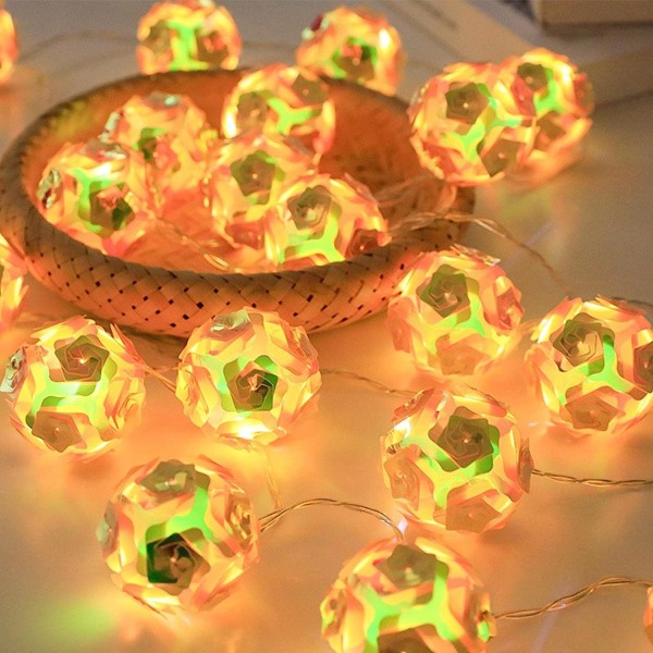 3,2 m Rose Ball Fairy Lights 3D speil Globe dekorative nattlys