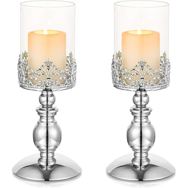 Pillar lysestage med glas, guld orkan lysestage moderne boligindretning gaver, lysestage til festbord midtpunkt