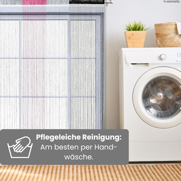 Stränggardin för dörr 200*95cm, Tvättad, Monokrom, i Många Färger gris